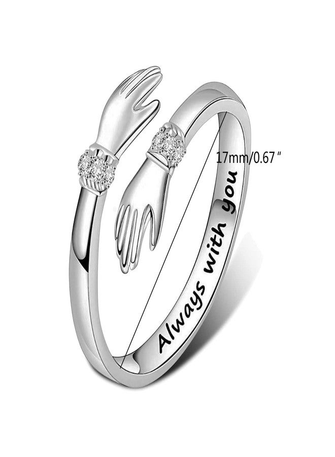 YZYDF Hug Rings Adjustable Open Ring Women Temperament Personality Creative-Love Hug Ring for Lover Daughter Jewelry - Image 3